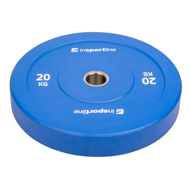 Zestaw 10 obciążeń olimpijskich inSPORTline Bumper Plate Go 2x 5-25 kg 50 mm ∙ stalowy rdzeń ∙ powłoka amortyzująca ∙ 150 kg
