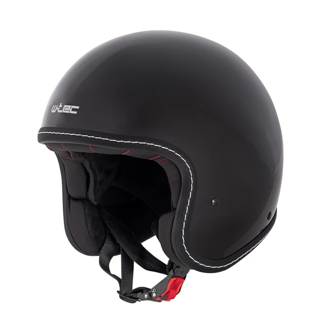Kask motocyklowy otwarty W-TEC Badachos - Czarny błyszczący - Czarny błyszczący