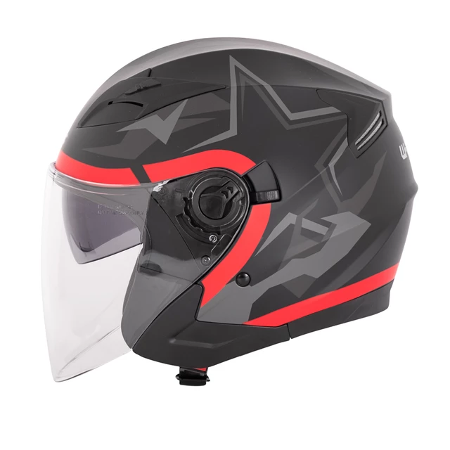 Kask motocyklowy otwarty z blendą przeciwsłoneczną W-TEC Barcela Vermella - Czarno-szary