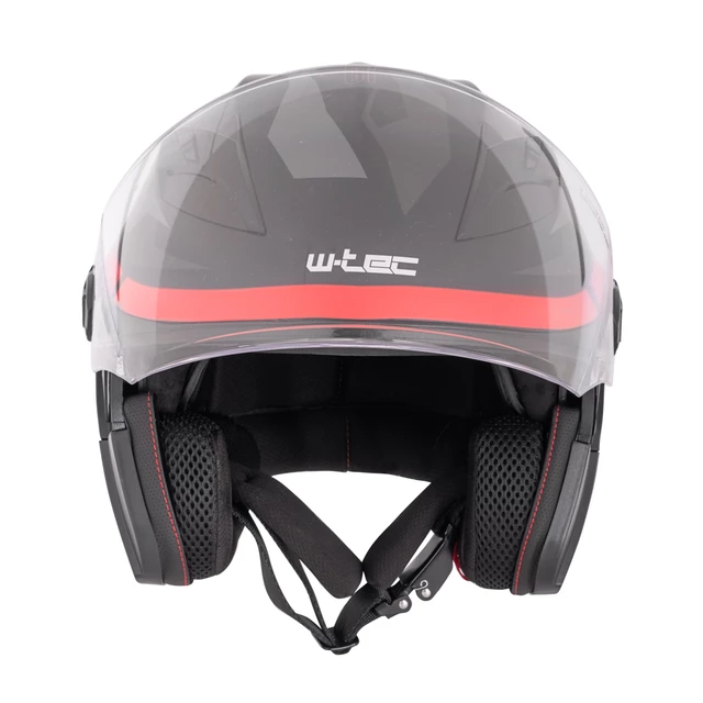 Kask motocyklowy otwarty z blendą przeciwsłoneczną W-TEC Barcela Vermella - Czarno-szary