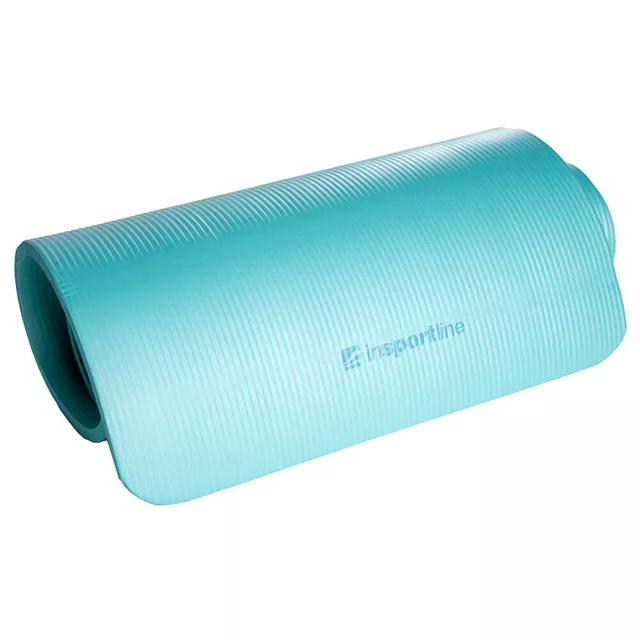 Mata do ćwiczeń fitness inSPORTline Fity X 183×61×1,5 cm ∙ pianka memory ∙ antypoślizgowa ∙ paski transportowe ∙ amortyzacja - Czarny - Turkusowy