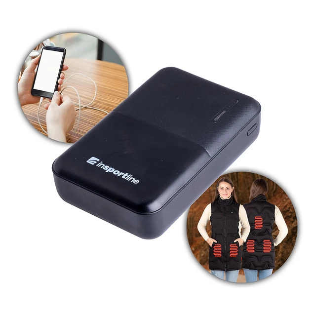 Powerbank inSPORTline PowerTen II 10 000 mAh ∙ przenośny z USB-C ∙ wskaźnik LED ∙ uniwersalne ładowanie ∙ USB 5V/2A