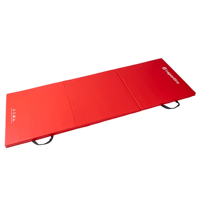 Składany materac gimnastyczny mata inSPORTline Trifold 180x60x3 cm - Czerwony