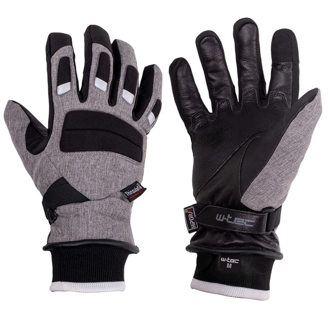Rękawiczki motocyklowe i narciarskie W-TEC Sabresul ∙ kozia skóra/softshell ∙ membrana Hipora ∙ izolacja Thinsulate 3M ∙ touch screen