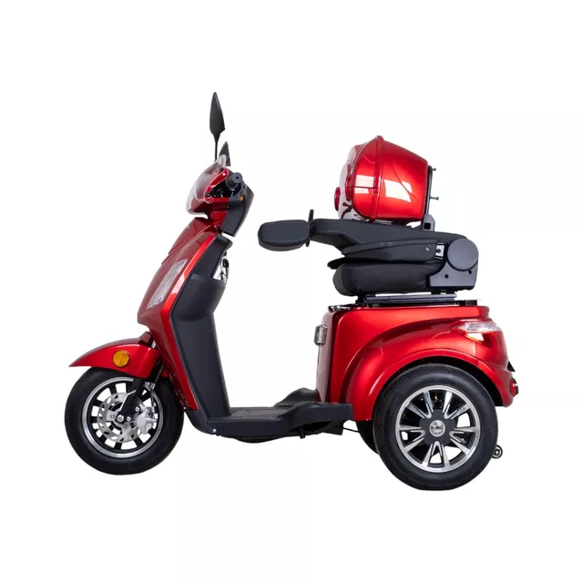 Trójkołowy wózek elektryczny inSPORTline Zorica Deluxe ∙ hamulec elektromagnetyczny ∙ 3 tryby prędkości ∙ zasięg 45 km - Bordowy