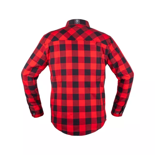Koszula flanelowa męska motocyklowa W-TEC Black Heart Respector II - Czerwono-czarny