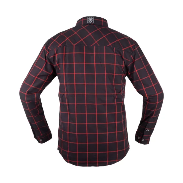 Koszula flanelowa męska motocyklowa W-TEC Black Heart Respector II - Czerwono-czarny