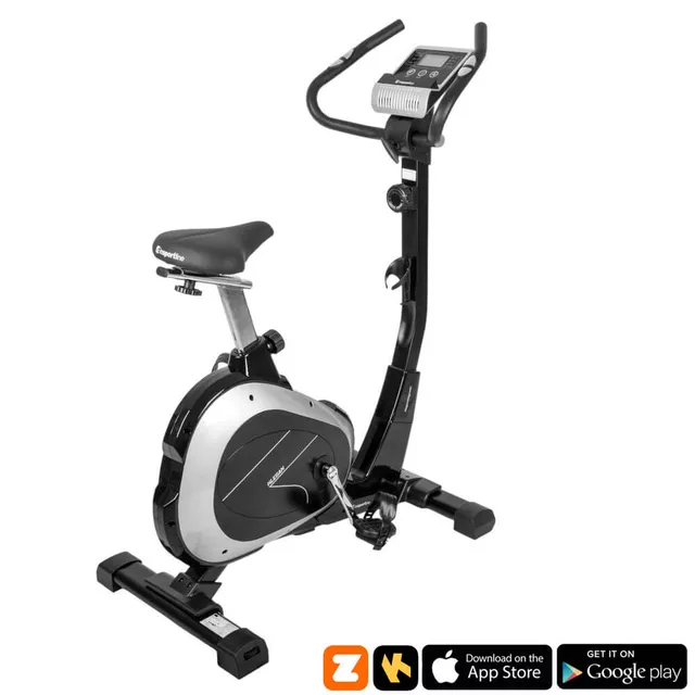 Rower treningowy magnetyczny inSPORTline Klegan ∙ cicha praca ∙ 8 poziomów obciążenia ∙ regulacja siodełka i kierownicy ∙ czujniki tętna ∙ Bluetooth - Czarno-srebrny