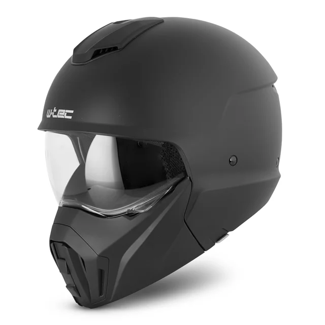 Kask modułowy motocyklowy W-TEC Satalone ∙ 2 w 1 ∙ homologacja ∙ skorupa ABS ∙ wyjmowana wyściółka ∙ zapięcie mikrometryczne - Black Matt