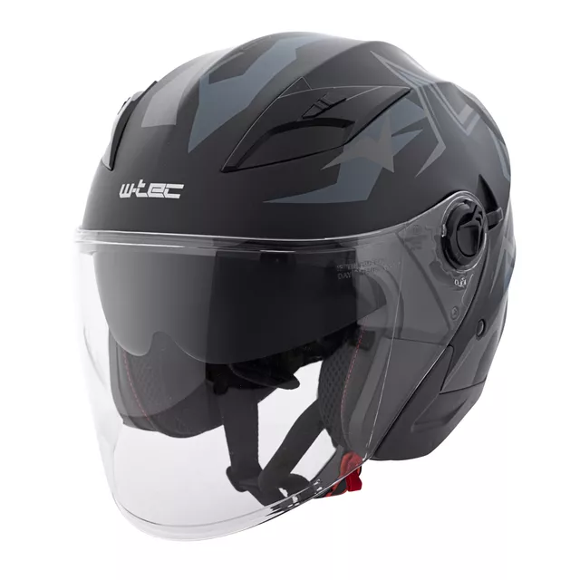 Kask motocyklowy otwarty z blendą przeciwsłoneczną W-TEC Barcela Vermella - Czarno-szary - Czarno-szary