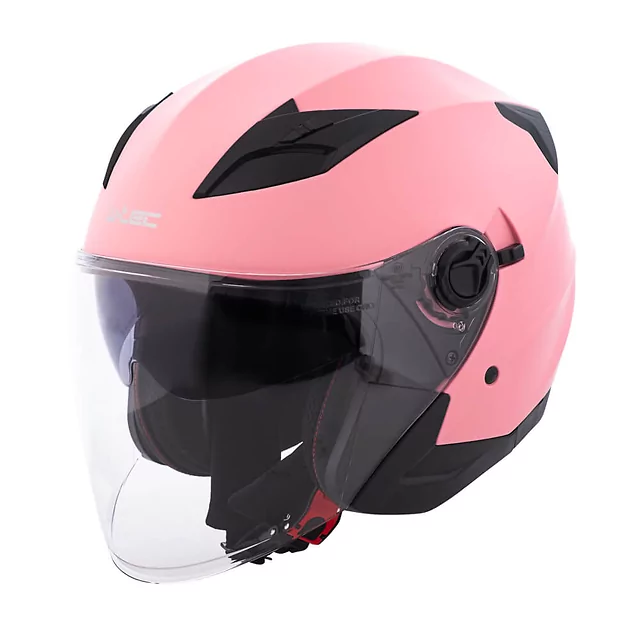 Kask motocyklowy otwarty W-TEC Barcela Carmesi ∙ blenda przeciwsłoneczna ∙ regulowana wentylacja ∙ homologacja - Czerwony - Różowy