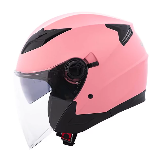 Kask motocyklowy otwarty W-TEC Barcela Carmesi ∙ blenda przeciwsłoneczna ∙ regulowana wentylacja ∙ homologacja - Czerwony