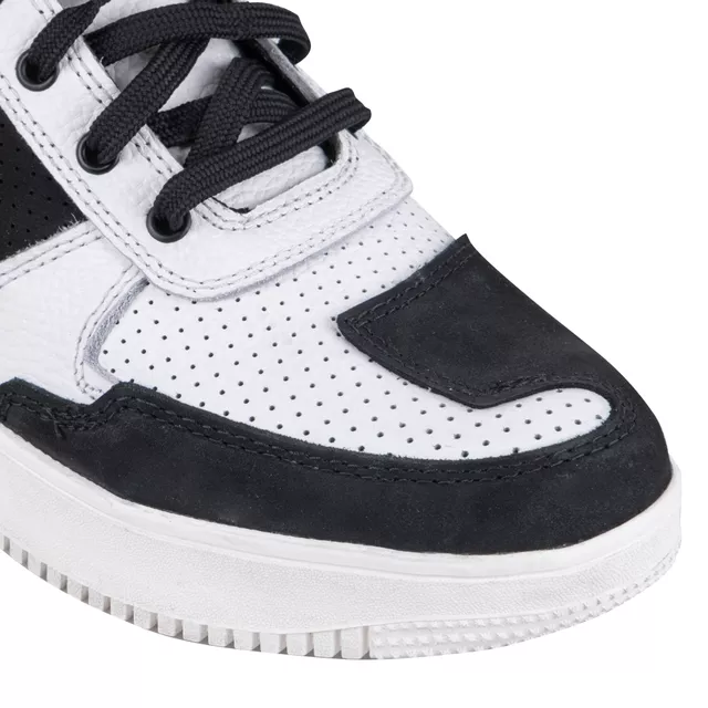 Buty motocyklowe W-TEC Bastige ∙ naturalna skóra ∙ ochrona kostek ∙ wzmocniona pięta i nosek ∙ antypoślizgowa podeszwa ∙ wentylacja - Czarno-biały