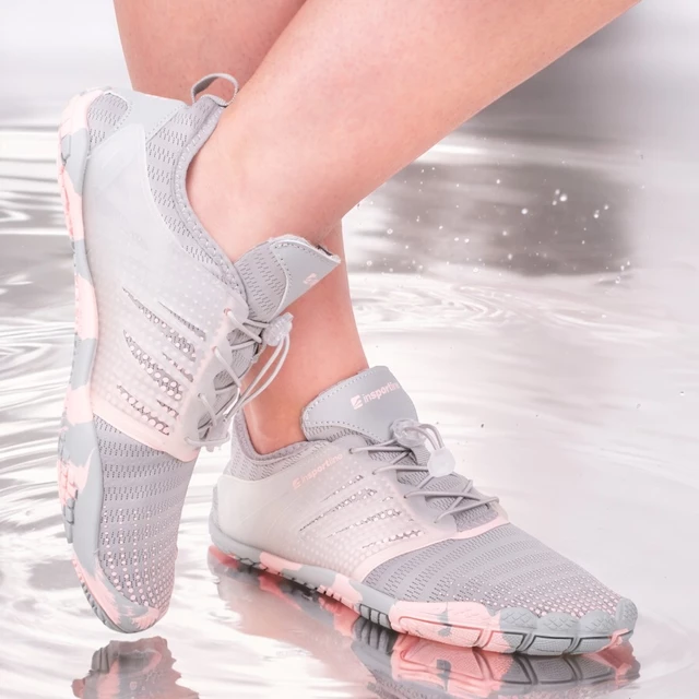 Buty kąpielowe / jeżowce inSPORTline Solaric Lady ∙ damskie ∙ szybkoschnące ∙ ochrona palców ∙ perforowana podeszwa ∙ waga 225 g - Szaro-różowy