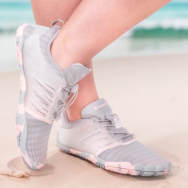 Buty kąpielowe / jeżowce inSPORTline Solaric Lady ∙ damskie ∙ szybkoschnące ∙ ochrona palców ∙ perforowana podeszwa ∙ waga 225 g - Szaro-różowy - Szaro-różowy