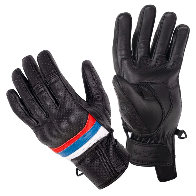 Letnie skórzane rękawice motocyklowe W-TEC Laudero - Beżowy - Czarny