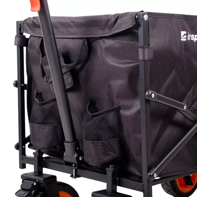 Składany wózek transportowy inSPORTline Wagoner ∙ nośność 120 kg ∙ pojemność 200 l ∙ waga 8,5 kg ∙ rama stal węglowa ∙ szerokie koła gumowe