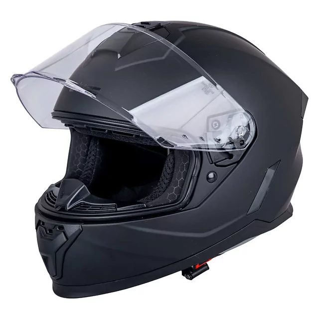 Kask integralny dziecięcy W-TEC Basmeck ∙ homologacja ∙ ABS ∙ zamykana wentylacja ∙ wyjmowana wyściółka ∙ zapięcie mikrometryczne - błyszczący biały