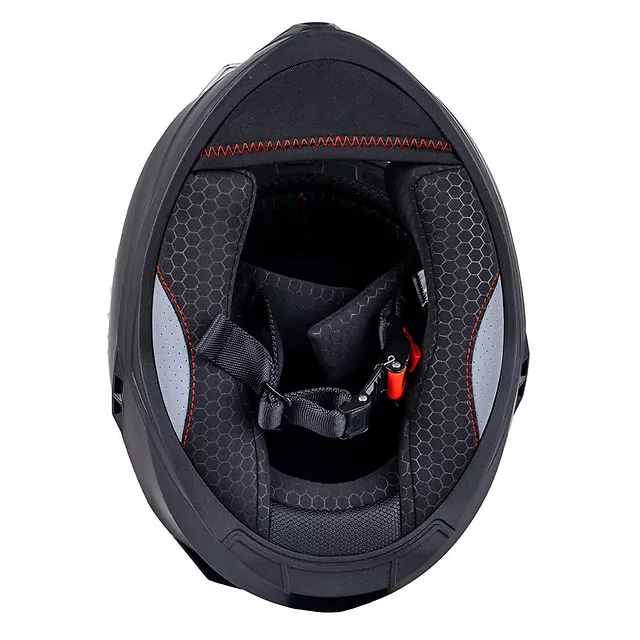 Kask integralny dziecięcy W-TEC Basmeck ∙ homologacja ∙ ABS ∙ zamykana wentylacja ∙ wyjmowana wyściółka ∙ zapięcie mikrometryczne - błyszczący biały
