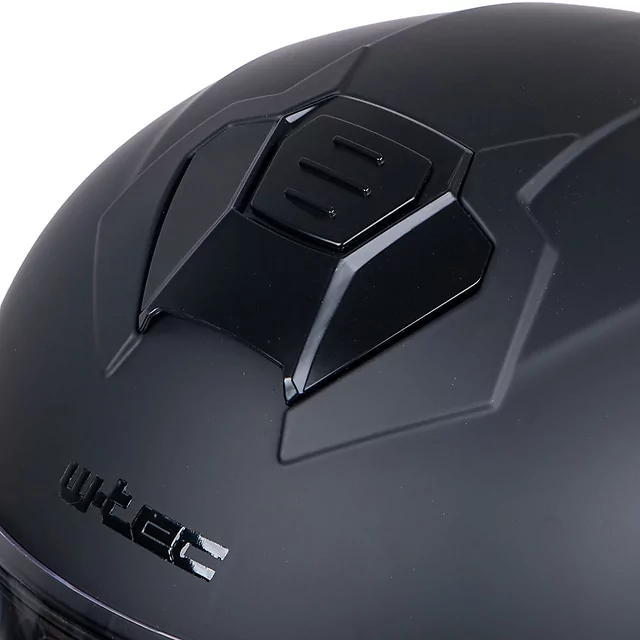 Kask integralny dziecięcy W-TEC Basmeck ∙ homologacja ∙ ABS ∙ zamykana wentylacja ∙ wyjmowana wyściółka ∙ zapięcie mikrometryczne - błyszczący biały