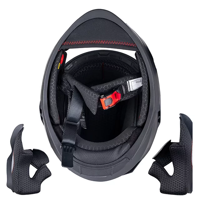 Kask integralny dziecięcy W-TEC Basmeck ∙ homologacja ∙ ABS ∙ zamykana wentylacja ∙ wyjmowana wyściółka ∙ zapięcie mikrometryczne - błyszczący biały