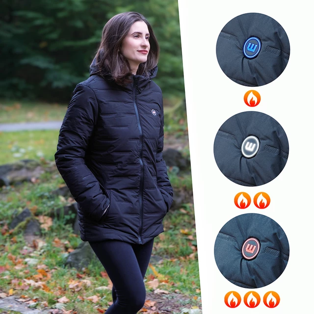 Damska kurtka ogrzewana W-TEC HEATborg Lady ∙ 7 stref grzewczych ∙ włókno węglowe ∙ 3 tryby temp. ∙ waga 880 g ∙ wodoodporna