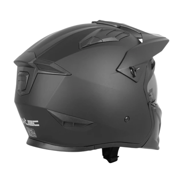 Kask motocyklowy modułowy W-TEC Badalone ∙ 3w1 ∙ zdejmowany daszek ∙ osłona przeciwsłoneczna ∙ kompatybilny z interkomem - Czarny matowy