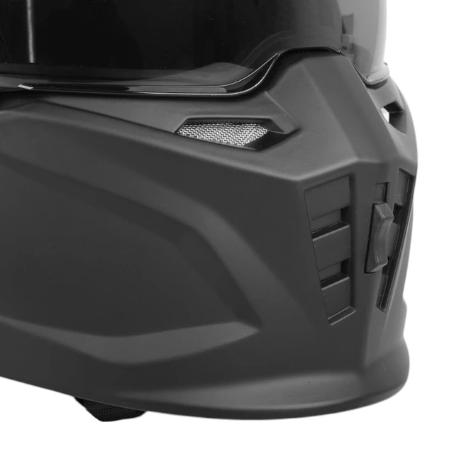 Kask motocyklowy modułowy W-TEC Badalone ∙ 3w1 ∙ zdejmowany daszek ∙ osłona przeciwsłoneczna ∙ kompatybilny z interkomem - Czarny matowy