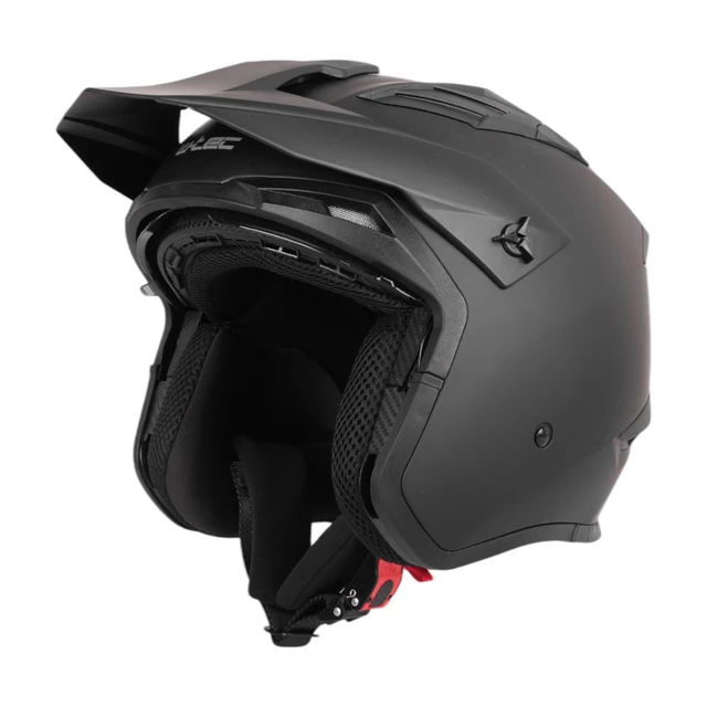 Kask motocyklowy modułowy W-TEC Badalone ∙ 3w1 ∙ zdejmowany daszek ∙ osłona przeciwsłoneczna ∙ kompatybilny z interkomem - Czarny matowy