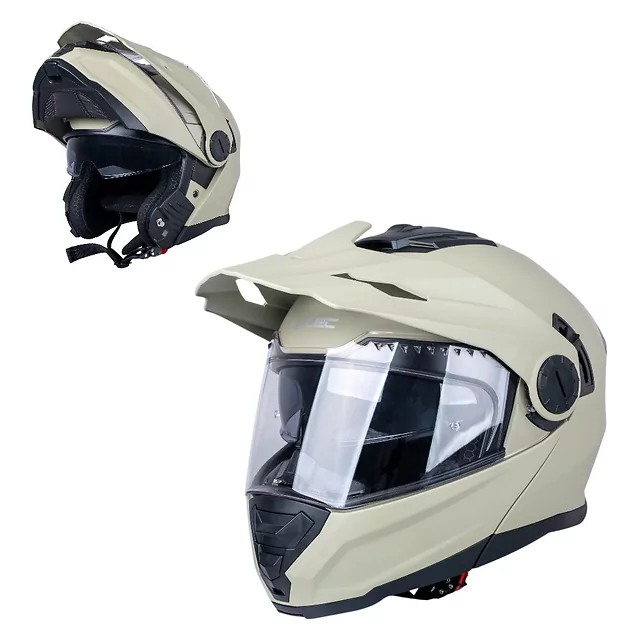 Kask motocyklowy enduro Flip-Up W-TEC Biscaia P/J - Czarny błyszczący