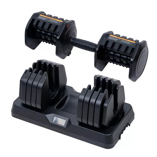 Hantle regulowane inSPORTline Durabell® 5-41 kg ∙ szybka zmiana obciążenia ∙ ergonomiczny uchwyt ∙ tworzywo/metal ∙ kompaktowa konstrukcja