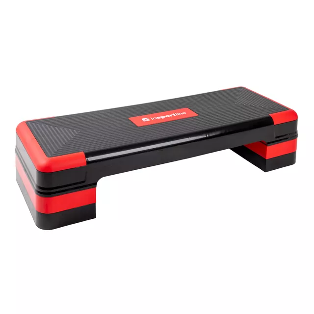 Step fitness / aerobik inSPORTline AS250 ∙ 3 poziomy wysokości ∙ antypoślizgowy ∙ stabilne nóżki ∙ lekki 4,2 kg - Czarno-czerwony