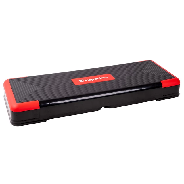 Step fitness / aerobik inSPORTline AS250 ∙ 3 poziomy wysokości ∙ antypoślizgowy ∙ stabilne nóżki ∙ lekki 4,2 kg - Czarno-czerwony