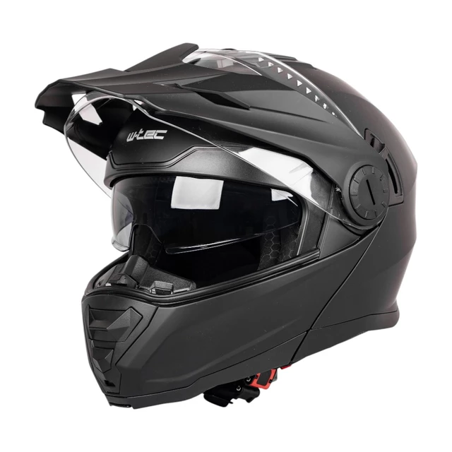 Kask motocyklowy enduro Flip-Up W-TEC Biscaia P/J - Czarny błyszczący