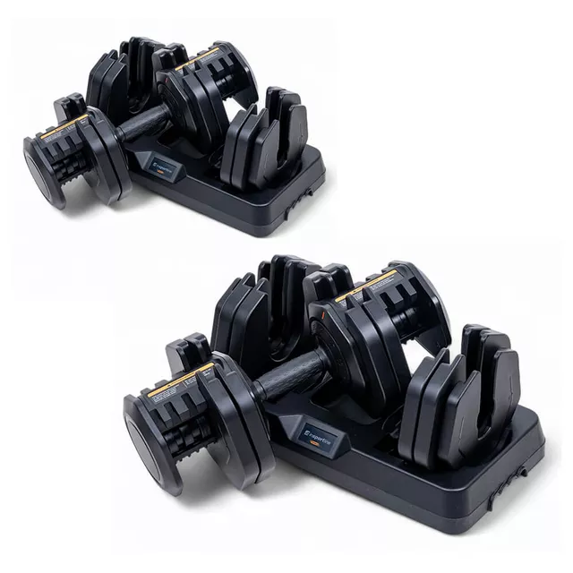 Zestaw hantli regulowanych inSPORTline DuraBell® ∙ 2x5-41 kg ∙ błyskawiczna zmiana wagi ∙ ergonomiczny uchwyt ∙ stabilny stojak