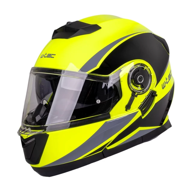 Kask motocyklowy pełny W-TEC Banelmeda - szaro-czarno-fluo żółty - Czarny-fluo żółty