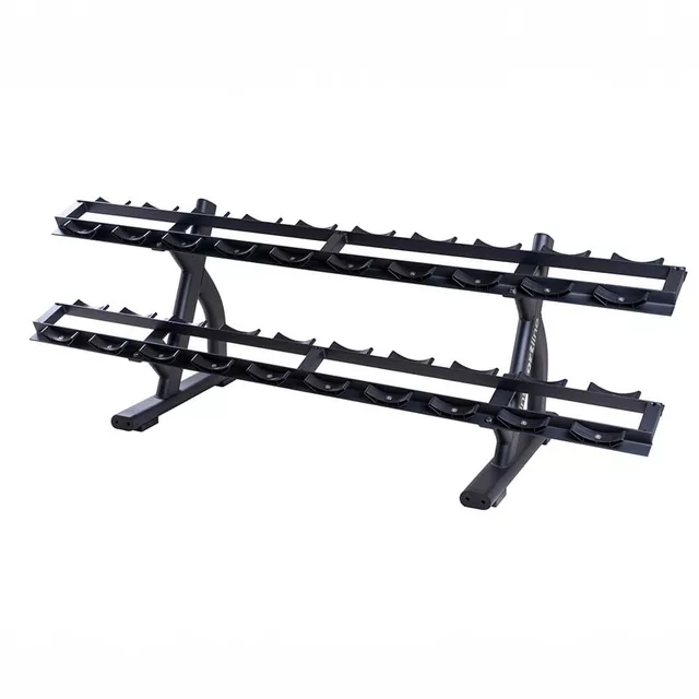Dwurzędowy stojak na hantle inSPORTline GymRack II ∙ 2 poziomy ∙ solidna stal ∙ udźwig 600 kg ∙ na 20 szt. ∙ do siłowni