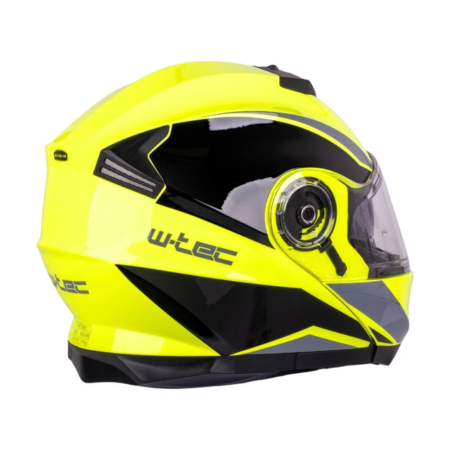 Kask motocyklowy pełny W-TEC Banelmeda - szaro-czarno-fluo żółty