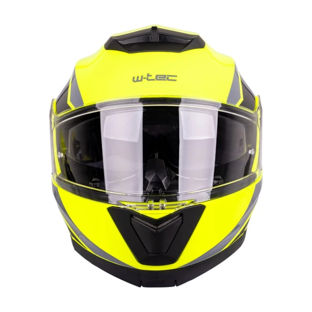 Kask motocyklowy pełny W-TEC Banelmeda - szaro-czarno-fluo żółty