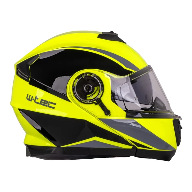 Kask motocyklowy pełny W-TEC Banelmeda - szaro-czarno-fluo żółty