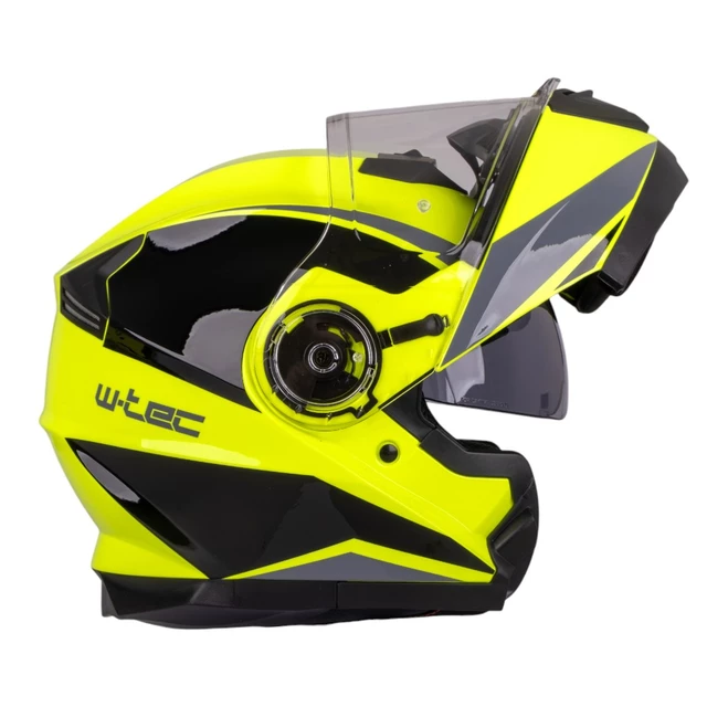 Kask motocyklowy pełny W-TEC Banelmeda - szaro-czarno-fluo żółty