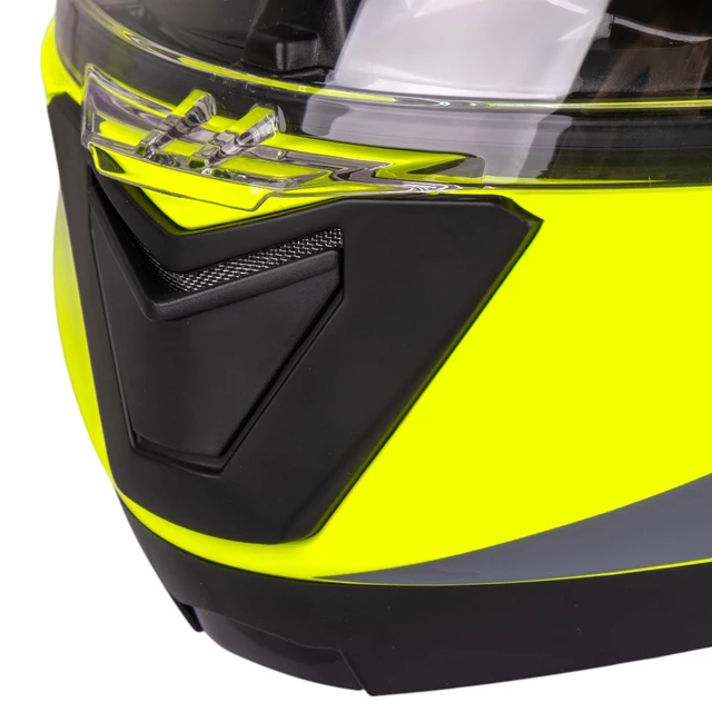 Kask motocyklowy pełny W-TEC Banelmeda - szaro-czarno-fluo żółty