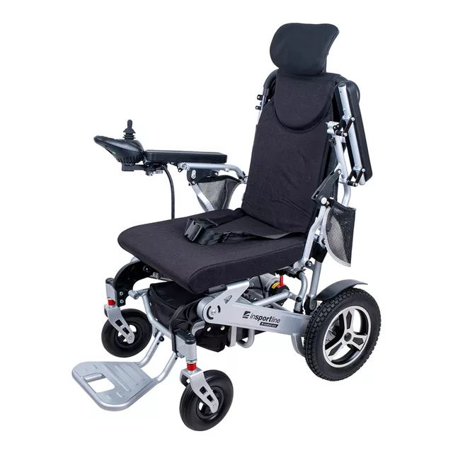 Elektryczny wózek inwalidzki inSPORTline Hawkie Evo II ∙ 700 W ∙ regulowane oparcie ∙ 130 kg - Srebrny