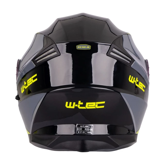 Kask motocyklowy pełny W-TEC Banelmeda - szaro-czarno-fluo żółty