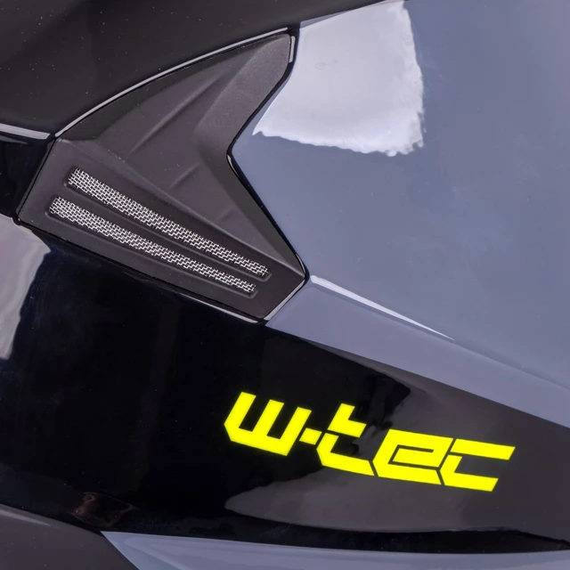 Kask motocyklowy pełny W-TEC Banelmeda - szaro-czarno-fluo żółty