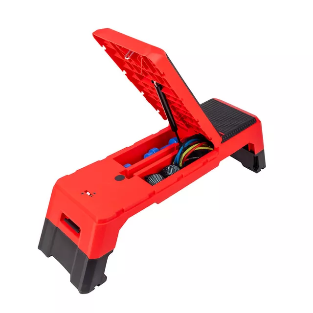 Step regulowany z funkcją ławki 2w1 inSPORTline AeroBench ∙ regulowana wysokość ∙ oparcie 0-80° ∙ nośność 150 kg - Czarny