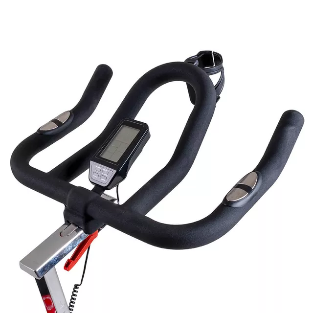 Profesjonalny rower treningowy spinningowy inSPORTline Epsilon Max ∙ nośność 150 kg ∙ płynna regulacja oporu ∙ cichy pasowy napęd ∙ LCD