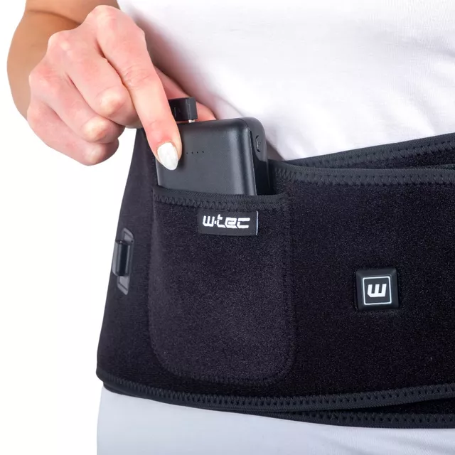 Pas grzewczy / lędźwiowy na plecy W-TEC HEATbelt ∙ rozmiar XL–4XL ∙ 3 tryby ∙ zasilanie USB
