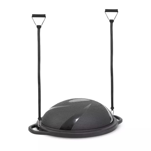 Podkładka balansująca / trener równowagi inSPORTline Dome Hold ∙ 100 cm ∙ zestaw z ekspanderami ∙ opór 4,6 kg - Zielony - Czarny