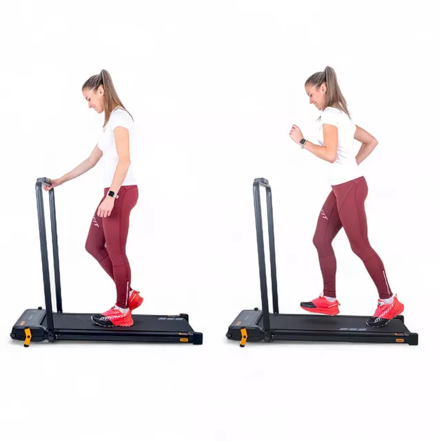 Bieżnia składana 2w1 z funkcją masażu inSPORTline ZenRun NOON ∙  elektryczna ∙ domowa ∙ aplikacje Zwift/Kinomap ∙ Bluetooth
